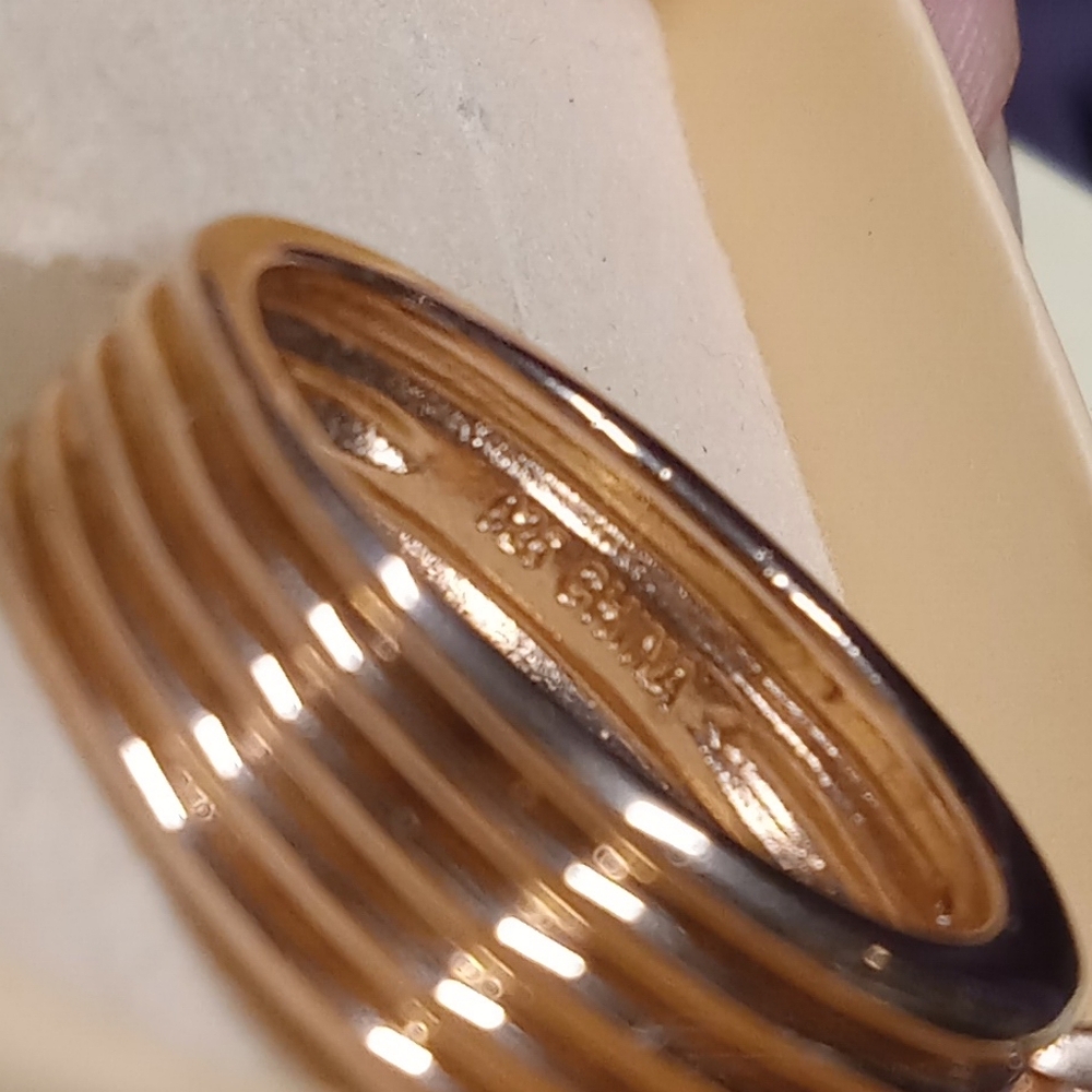 Sterling Silver 925 Gold Tone Pink Gemstone  Ring size 6 - Picture 12 of 13